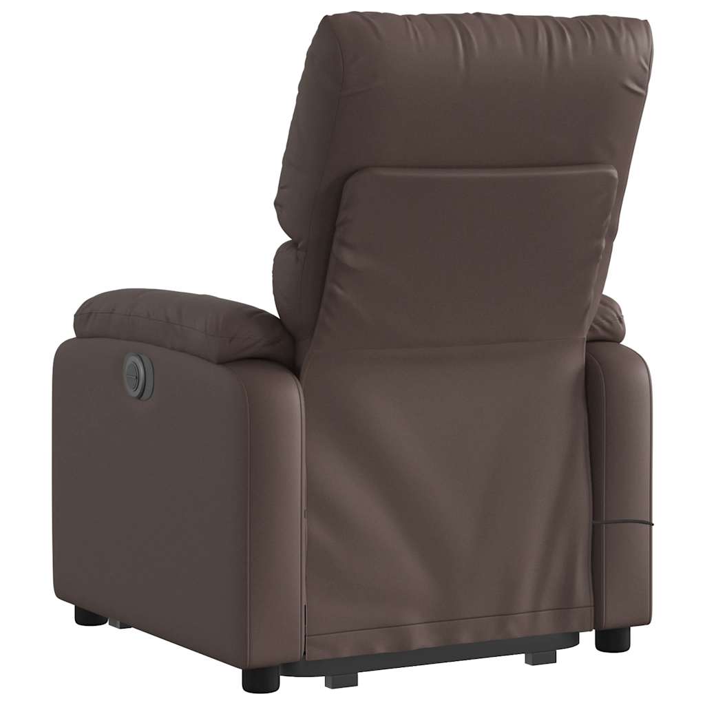 Poltrona Alzapersona Elettrica Reclinabile Marrone Similpelle | homemem39