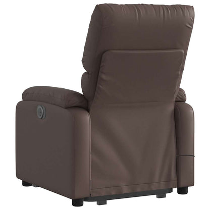 Poltrona Alzapersona Elettrica Reclinabile Marrone Similpelle | homemem39