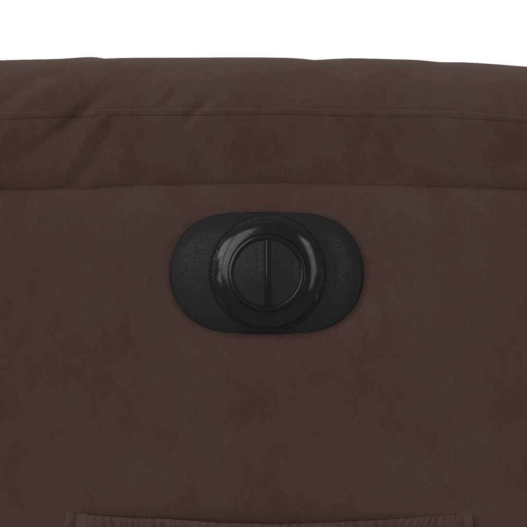 Poltrona Reclinabile Elettrica Marrone in Tessuto di Microfibra - homemem39