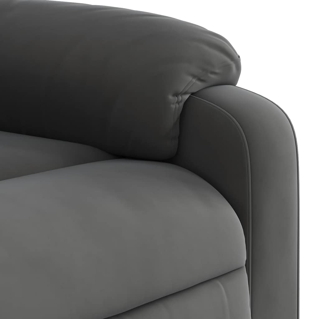 Poltrona Reclinabile Elettrica Grigio Scuro Tessuto Microfibra