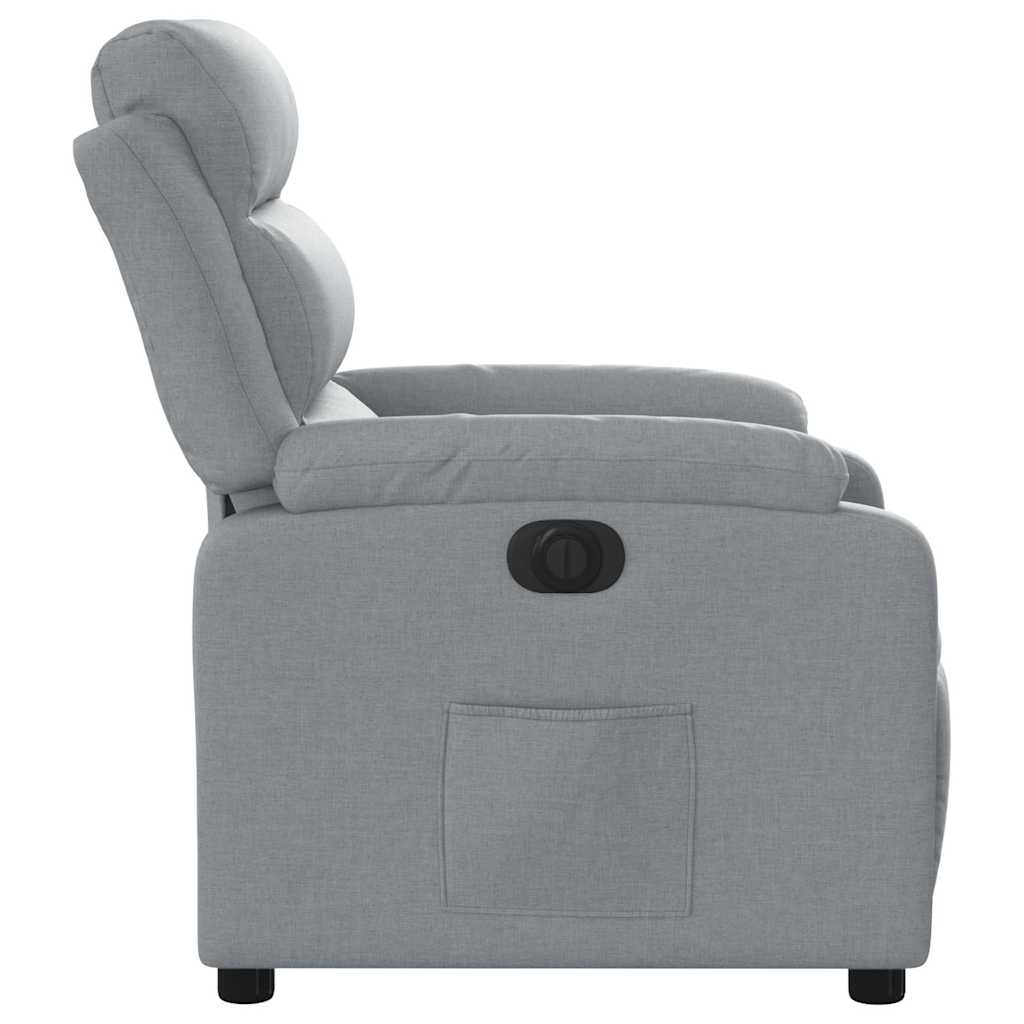 Poltrona Elettrica Reclinabile Grigio Chiaro in Tessuto | homemem39