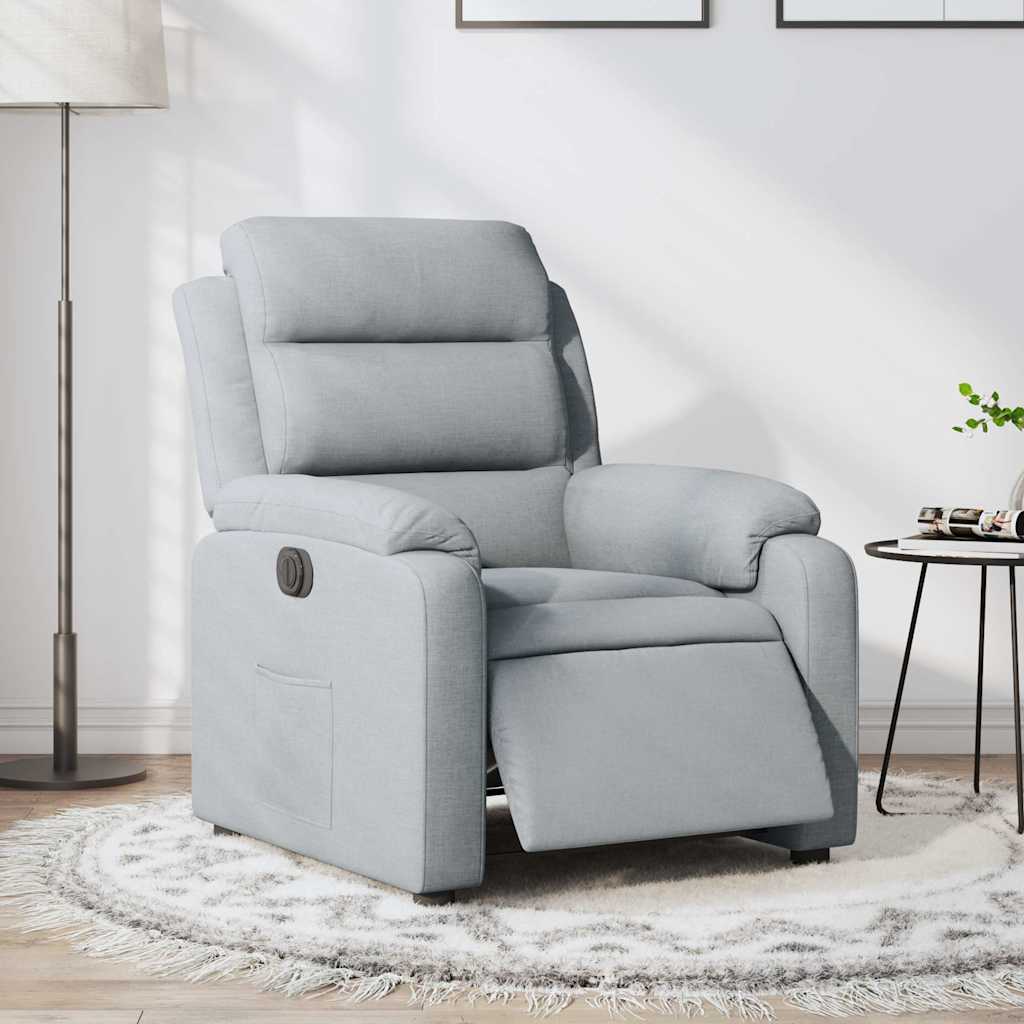 Poltrona Elettrica Reclinabile Grigio Chiaro in Tessuto | homemem39