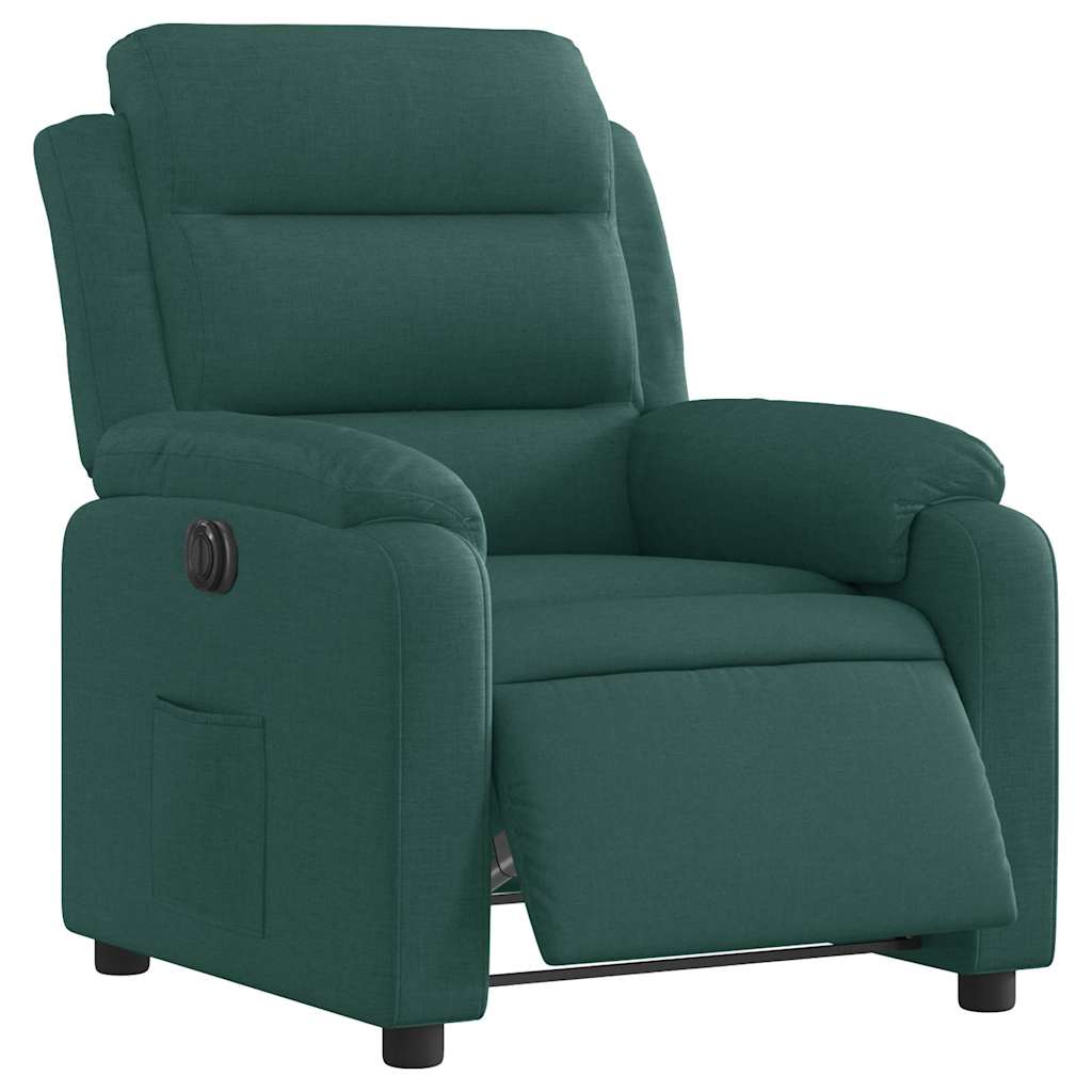 Poltrona Elettrica Reclinabile Verde Scuro in Tessuto | homemem39