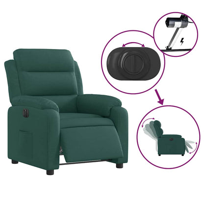 Poltrona Elettrica Reclinabile Verde Scuro in Tessuto | homemem39