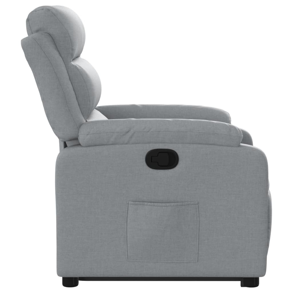 Poltrona Alzapersona Reclinabile Grigio Chiaro in Tessuto | homemem39