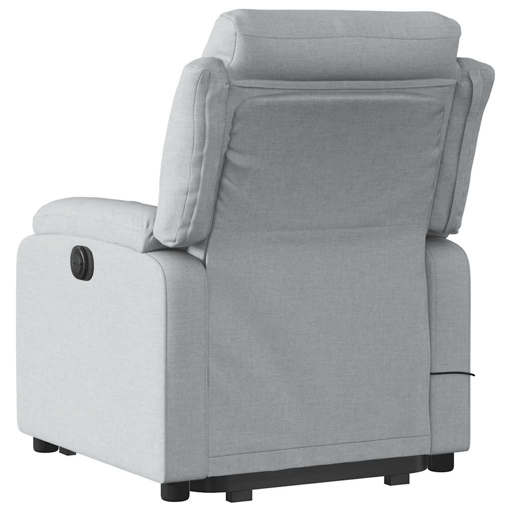 Poltrona Alzapersona Massaggi Reclinabile Grigio Chiaro Tessuto | homemem39