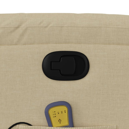 Poltrona Alzapersona Massaggiante Reclinabile Crema in Tessuto - homemem39