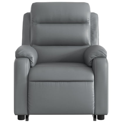 Reclining Massage Lift Chair Gray Faux Leather