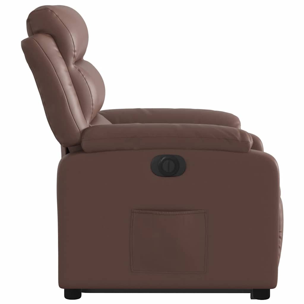 Poltrona Alzapersona Reclinabile Marrone in Similpelle | homemem39