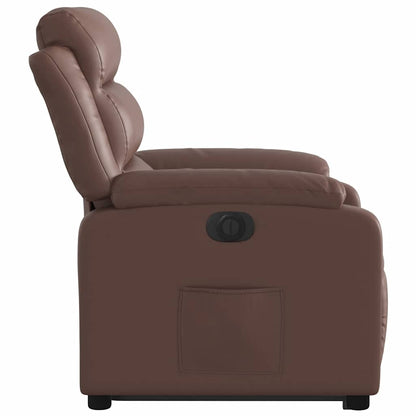 Poltrona Alzapersona Reclinabile Marrone in Similpelle | homemem39