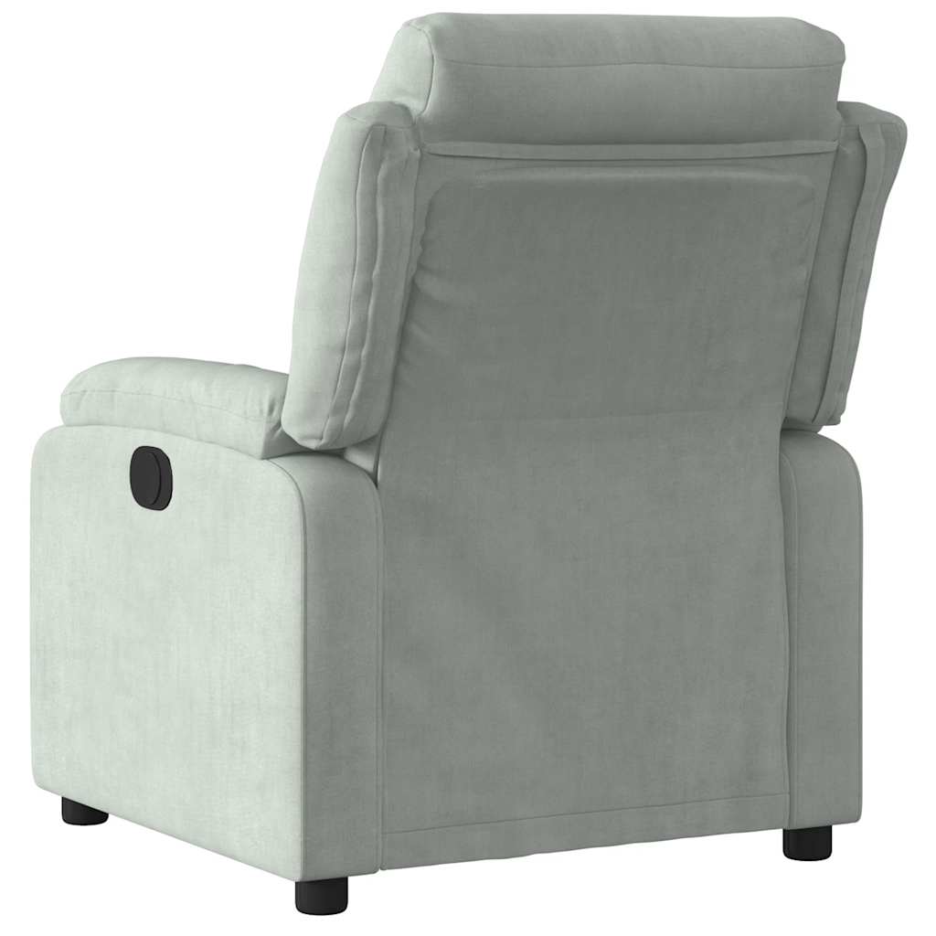 Poltrona Elettrica Reclinabile Grigio Chiaro in Vera Pelle | homemem39