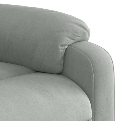 Poltrona Elettrica Reclinabile Grigio Chiaro in Vera Pelle | homemem39