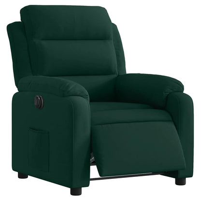 Poltrona Elettrica Reclinabile Verde Scuro in Vera Pelle