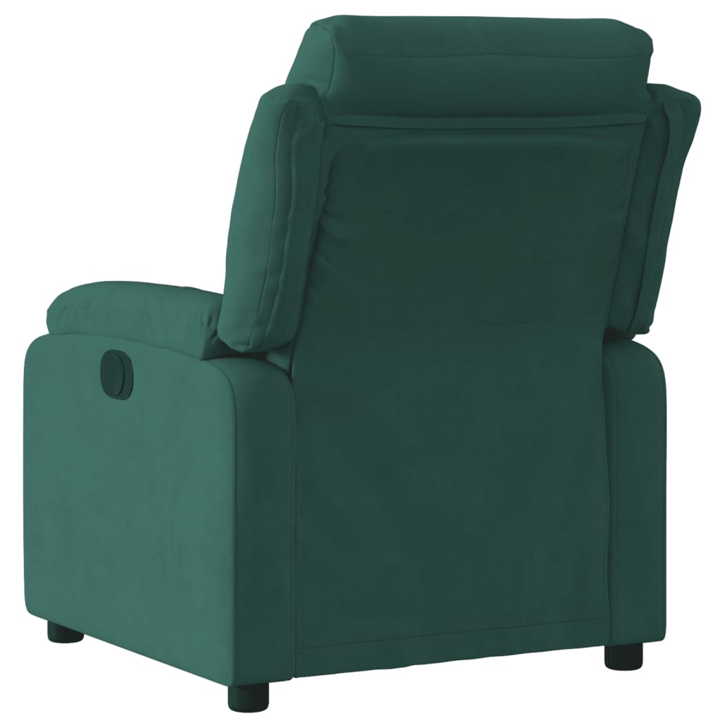 Poltrona Elettrica Reclinabile Verde Scuro in Vera Pelle - homemem39