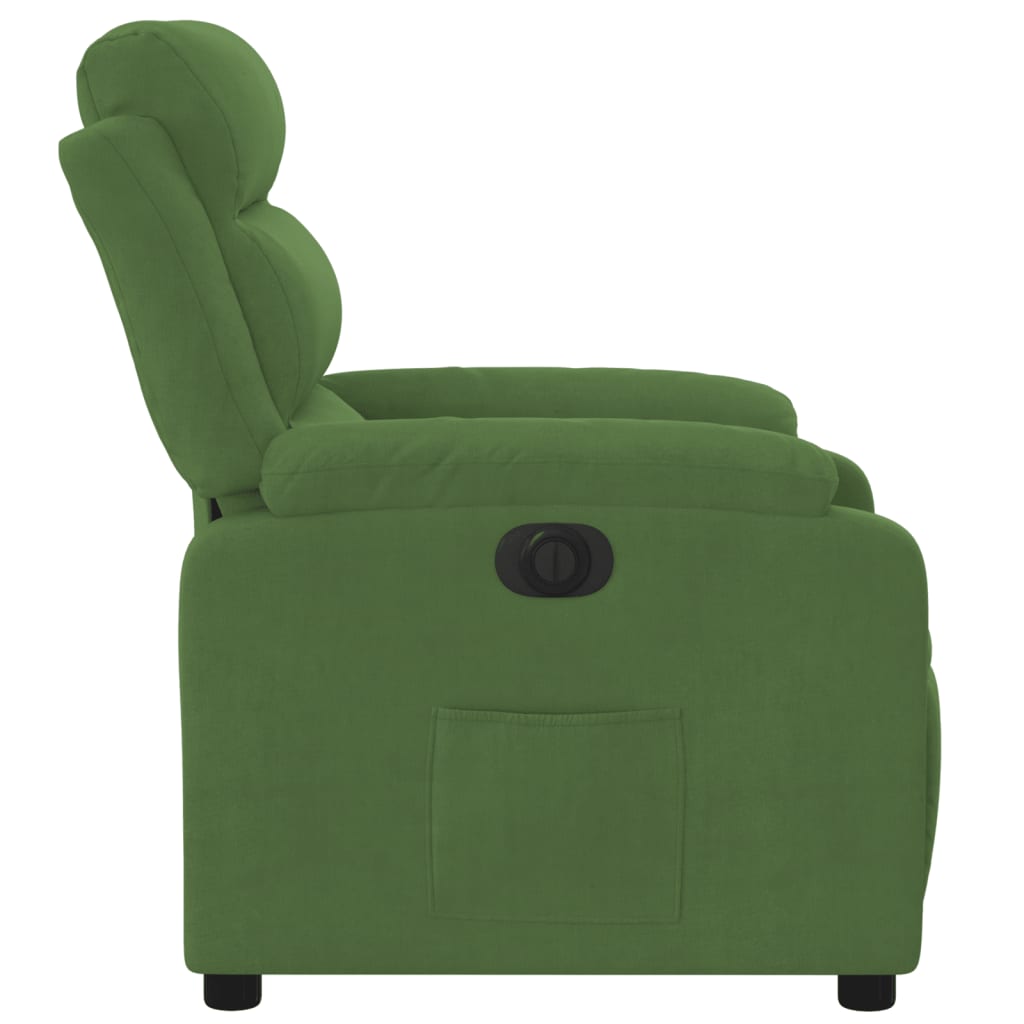 Poltrona Reclinabile Elettrica Verde Chiaro in Velluto | homemem39