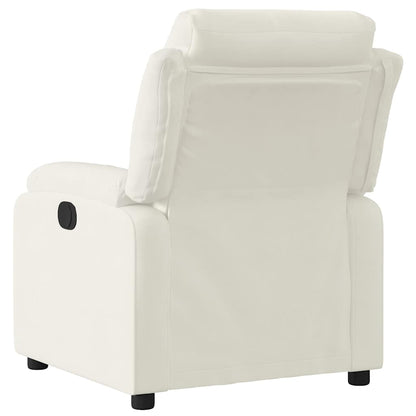 Poltrona Elettrica Reclinabile Crema in Velluto