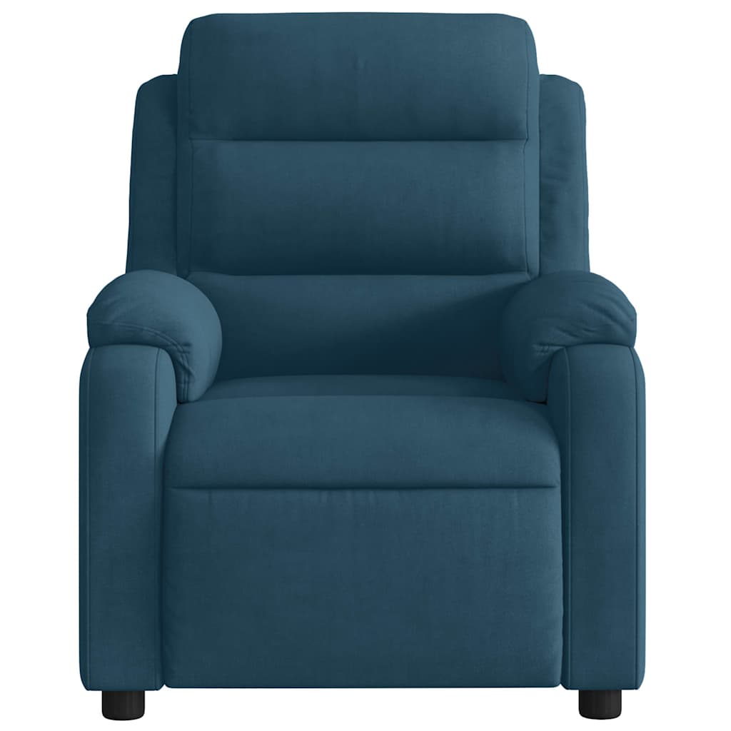 Poltrona Reclinabile Elettrica Blu in Velluto | homemem39
