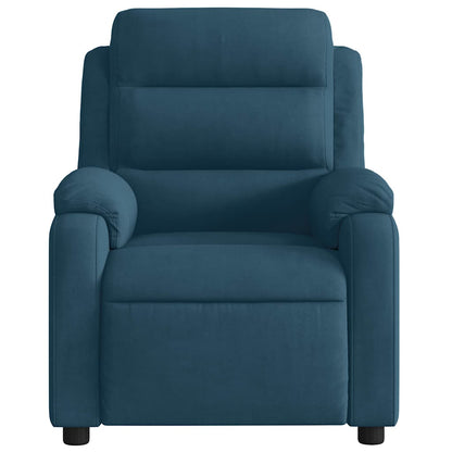 Poltrona Reclinabile Elettrica Blu in Velluto | homemem39
