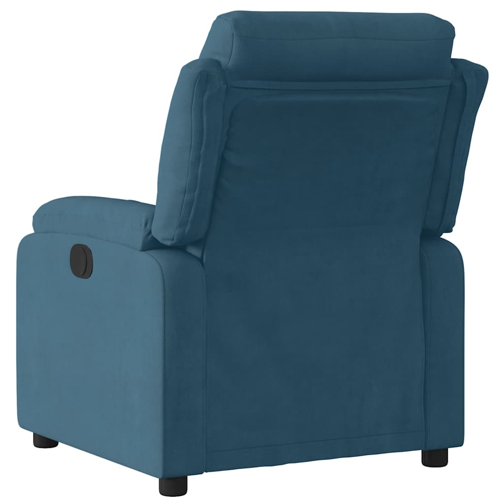 Poltrona Reclinabile Elettrica Blu in Velluto | homemem39