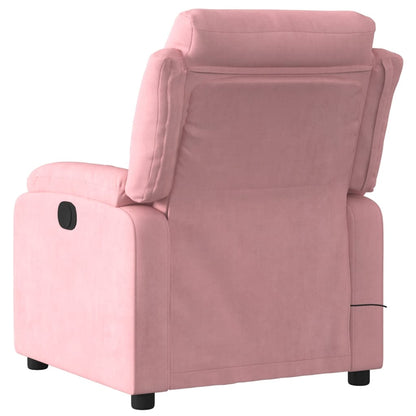 Poltrona Massaggiante Reclinabile Elettrica Rosa Velluto