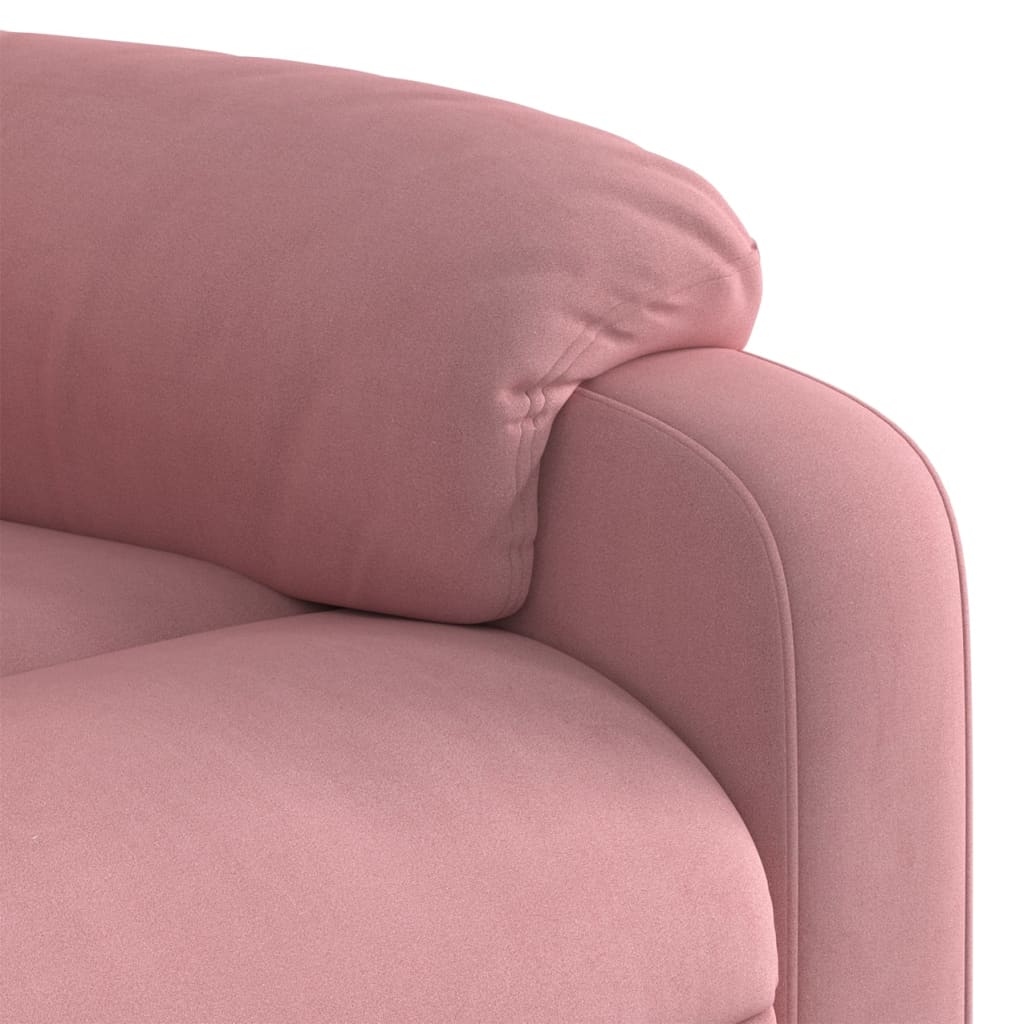 Poltrona Massaggiante Reclinabile Elettrica Rosa Velluto
