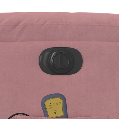 Poltrona Massaggiante Reclinabile Elettrica Rosa Velluto