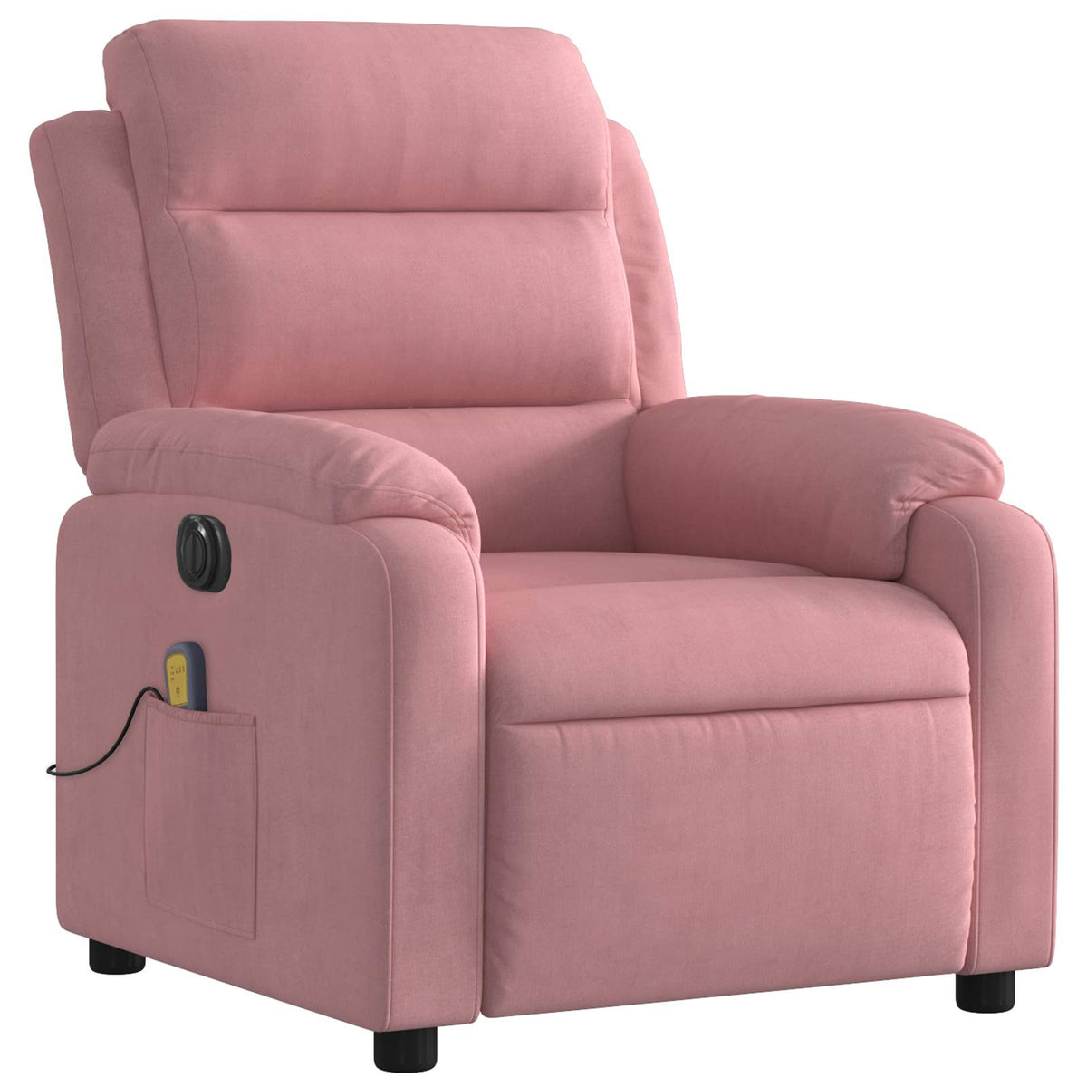 Poltrona Massaggiante Reclinabile Elettrica Rosa Velluto