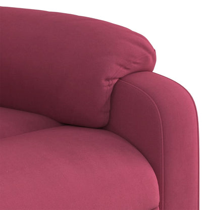 Poltrona Massaggiante Reclinabile Elettrica Rosso Vino Velluto | homemem39