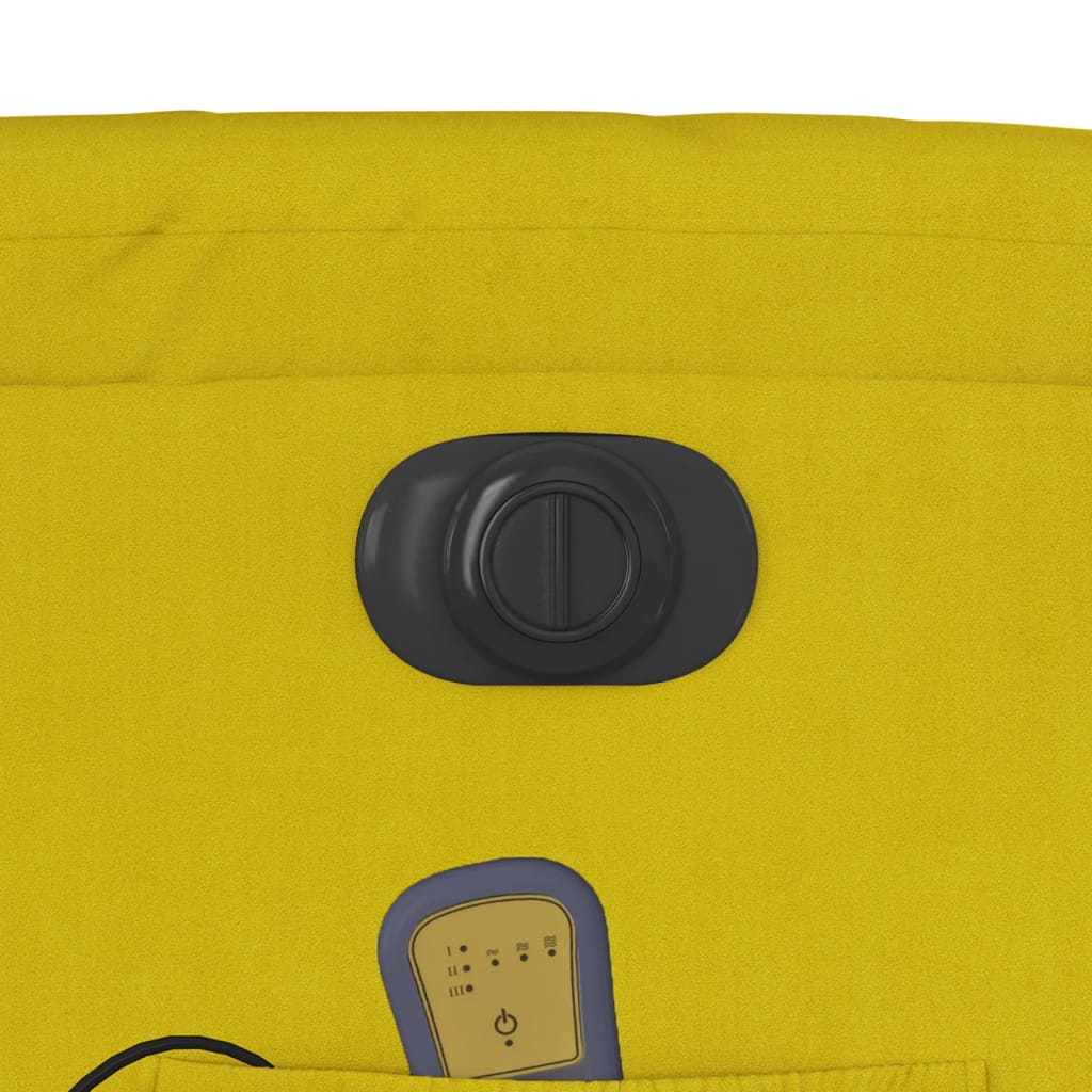 Poltrona Massaggiante Reclinabile Elettrica Gialla Velluto - homemem39