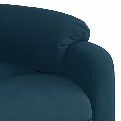 Poltrona Massaggiante Reclinabile Elettrica Blu in Velluto