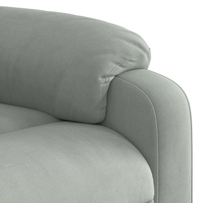 Poltrona Alzapersona Reclinabile Grigio Chiaro in Velluto | homemem39