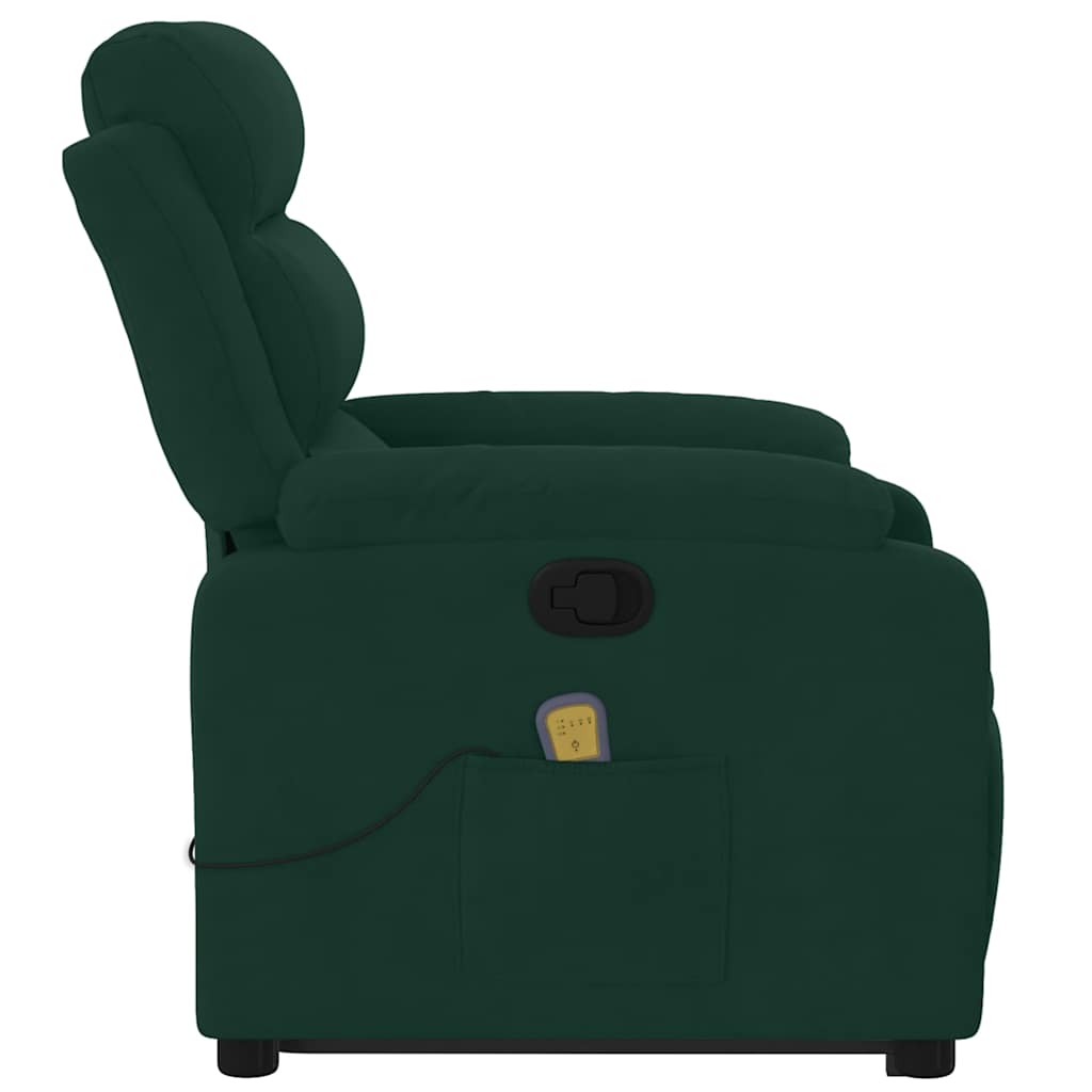 Poltrona Alzapersona Reclinabile Verde Scuro in Velluto | homemem39