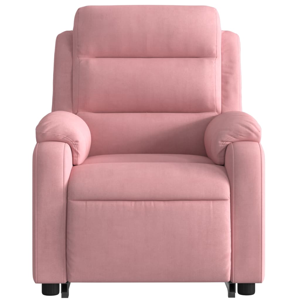 Poltrona Alzapersona Reclinabile Rosa in Velluto | homemem39