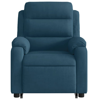 Poltrona Alzapersona Reclinabile Blu in Velluto | homemem39