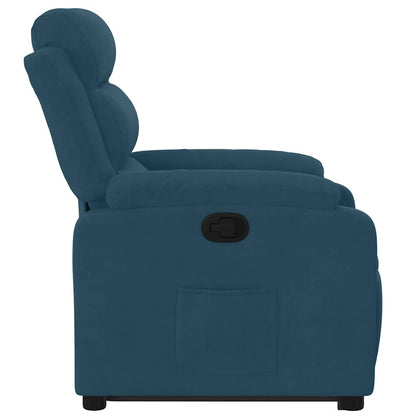 Poltrona Alzapersona Reclinabile Blu in Velluto | homemem39