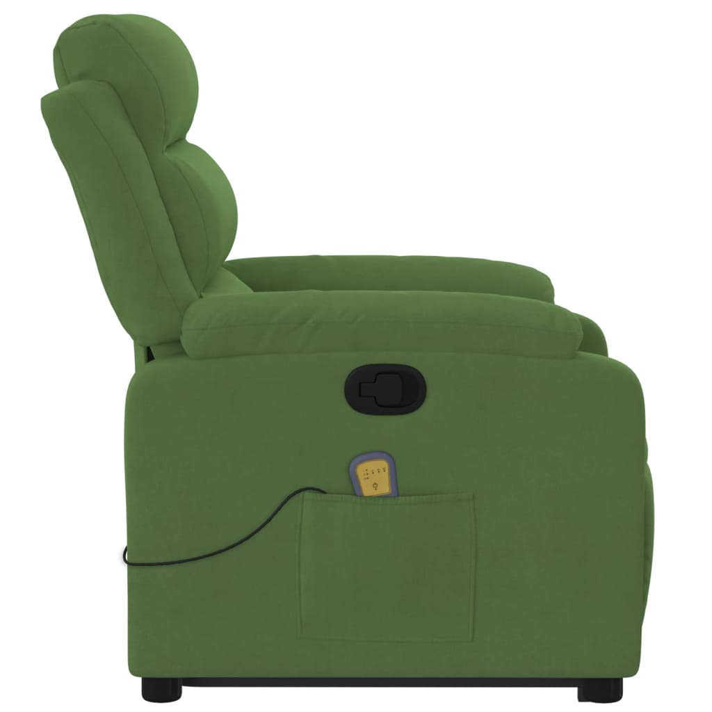Poltrona Alzapersona Reclinabile Verde Chiaro in Velluto