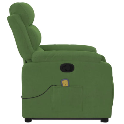 Poltrona Alzapersona Reclinabile Verde Chiaro in Velluto