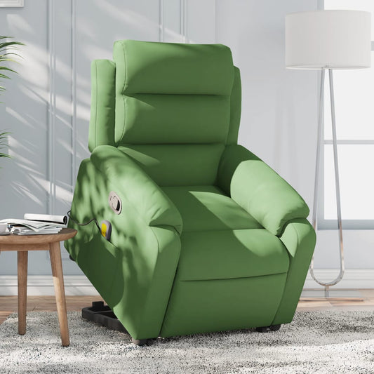 Poltrona Alzapersona Reclinabile Verde Chiaro in Velluto - homemem39