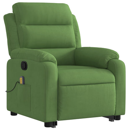 Poltrona Alzapersona Reclinabile Verde Chiaro in Velluto