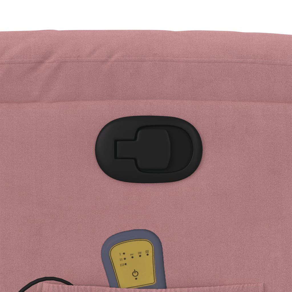Poltrona Alzapersona Reclinabile Rosa in Velluto | homemem39