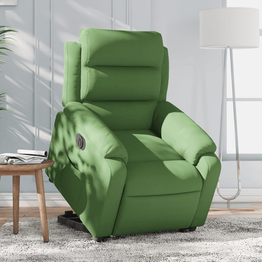Poltrona Alzapersona Reclinabile Elettrica Verde Chiaro Velluto - homemem39