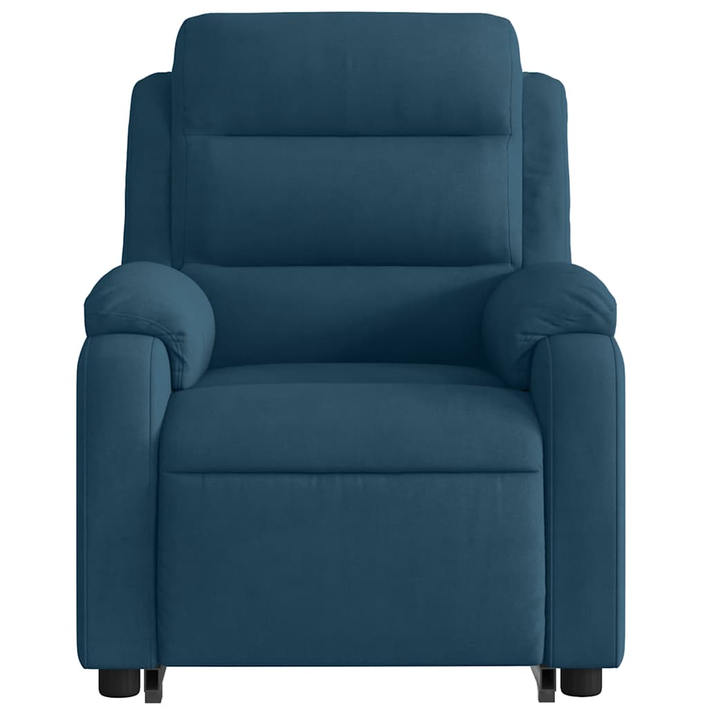 Poltrona Alzapersona Reclinabile Elettrica Blu in Velluto | homemem39