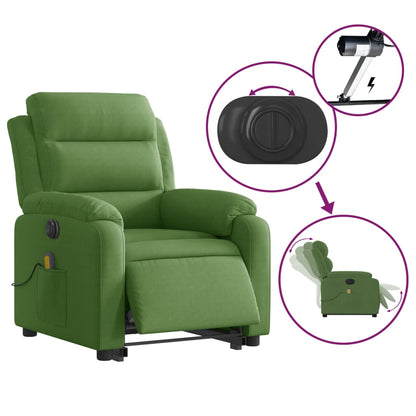 Poltrona Alzapersona Massaggi Elettrica Verde Chiaro Velluto