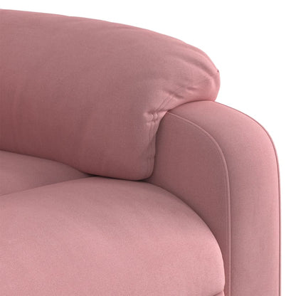 Poltrona Alzapersona Massaggi Elettrica Reclinante Rosa Velluto | homemem39