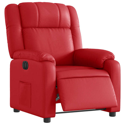 Poltrona Reclinabile Elettrica Rossa in Similpelle