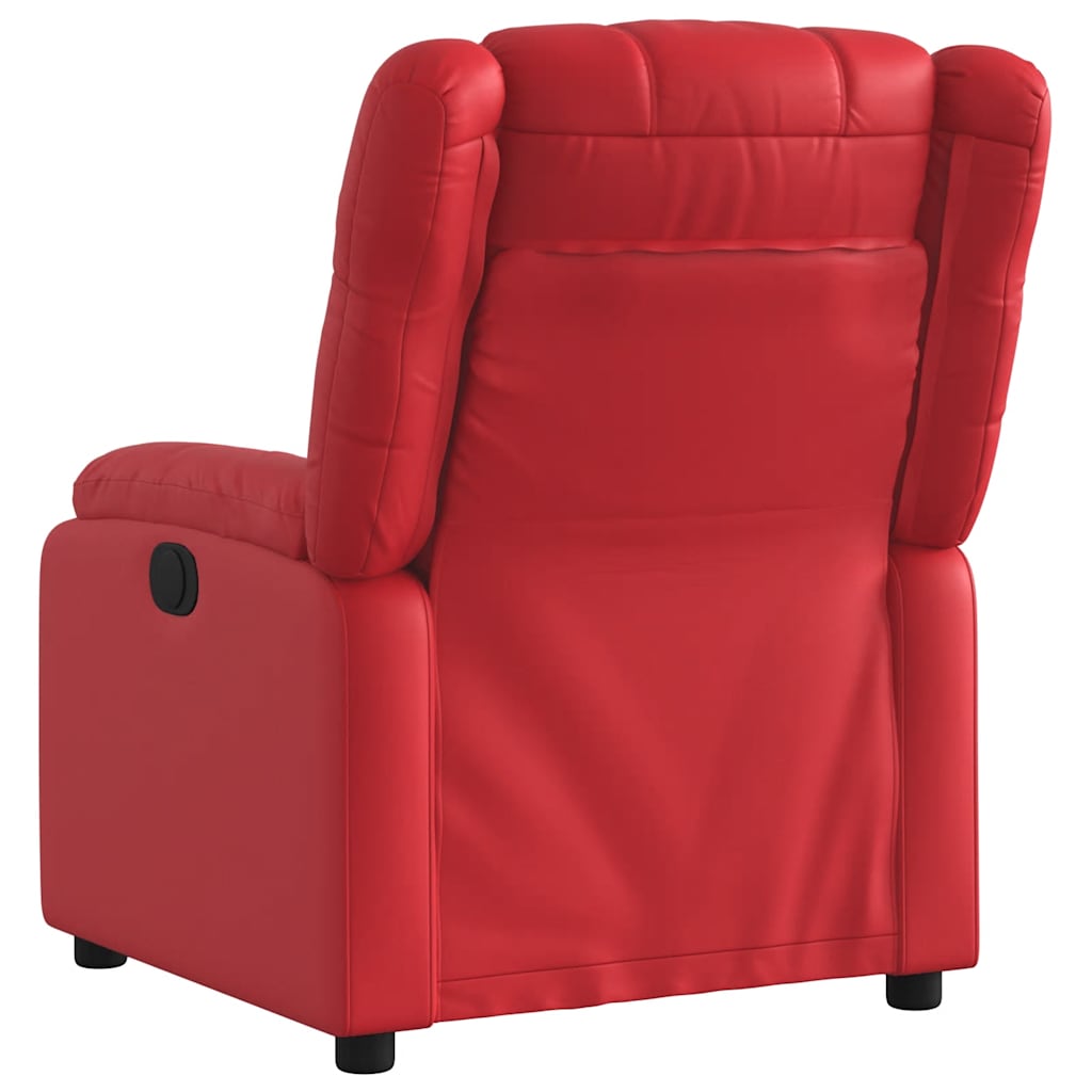 Poltrona Reclinabile Elettrica Rossa in Similpelle