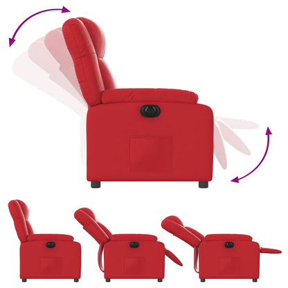 Poltrona Reclinabile Elettrica Rossa in Similpelle