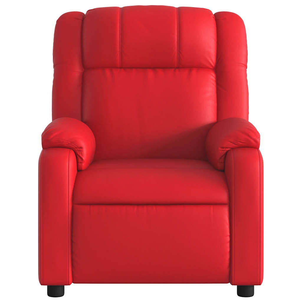 Poltrona Reclinabile Elettrica Rossa in Similpelle