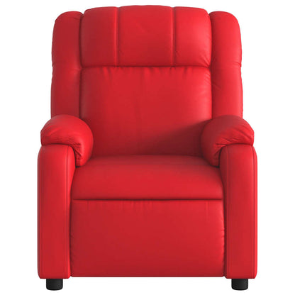 Poltrona Reclinabile Elettrica Rossa in Similpelle