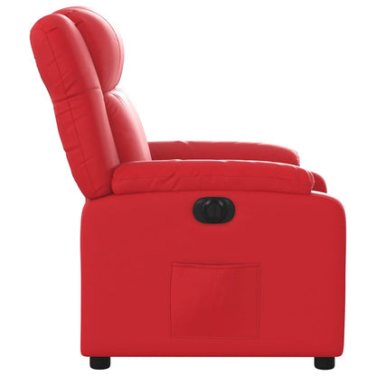 Poltrona Reclinabile Elettrica Rossa in Similpelle